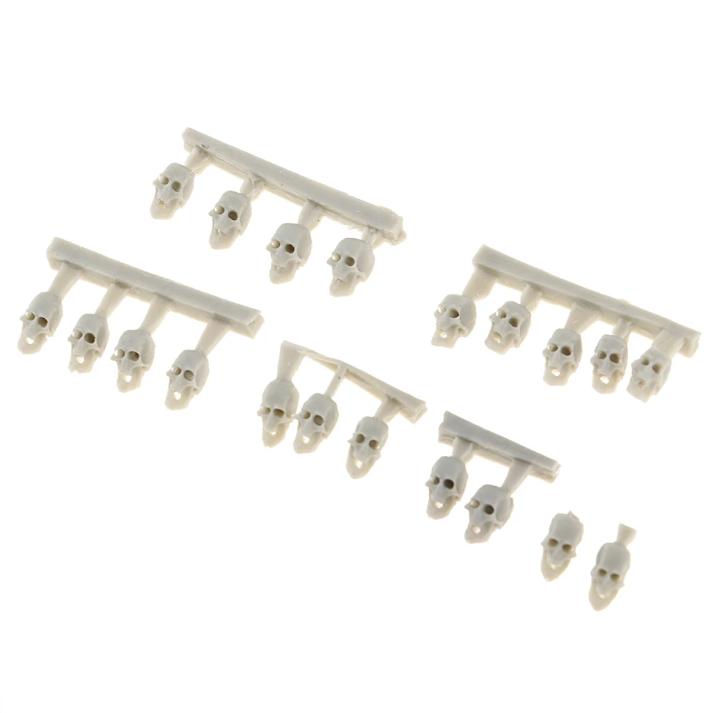 20 Pieces Resin Soldier Skull Model Skeleton 3mm Resin Miniature Skeleton
