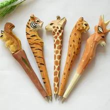 Деревянное ремесло ручка классический резьба по дереву, животные ручка деревянный с ручной резьбой канцелярские принадлежности для творчества ручка шариковая ручка