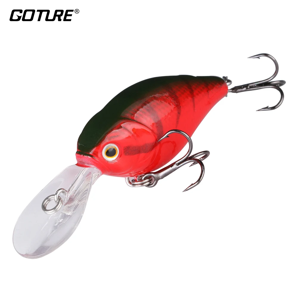 Goture Deep Diving Crankbait Fishing Lures 8g/4.8cm With 8 BKK Treble