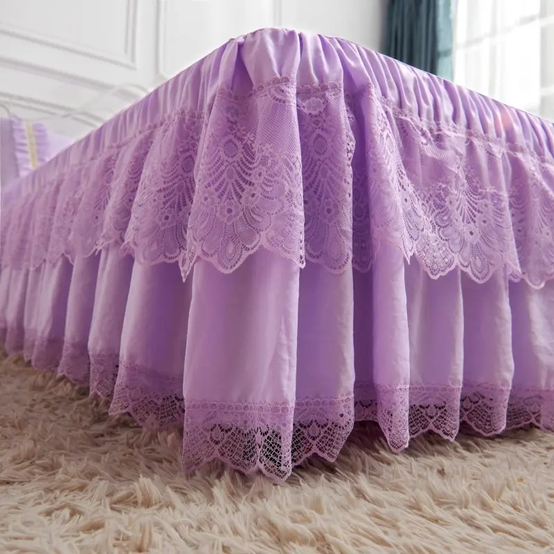 Юбка для кровати из полиэстера и хлопка 150/180/200x200 см удобное мягкое дышащее многоцветное покрывало для кровати