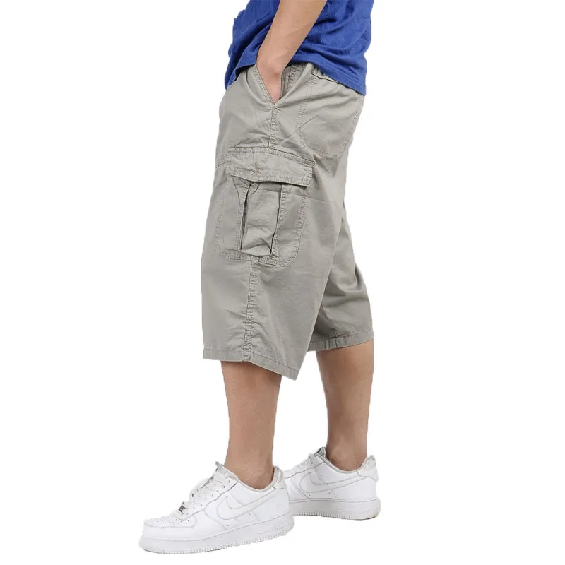 Мужские свободные стильные летние однотонные шорты размера плюс 3XL 4XL 5XL 6XL, модные мужские шорты больших размеров 46