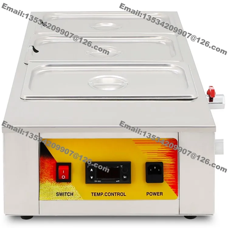 10.5L Heavy Duty 3 Pan Bain Marie 110v 220v Electric Tempering Melter Melt Pot Machine