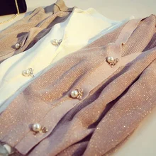 Корейский Яркий шелковый тонкий короткий женский кардиган осенний сексуальный с v-образным вырезом и жемчужными пуговицами Kardigan Pull Femme женский свитер кардиган