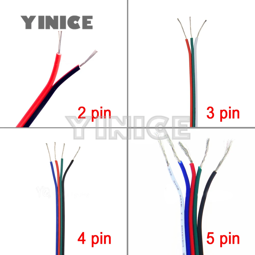 3pin 4pin 5pin 22AWG светодиодный Подключите светодиодный RGB кабель провод для WS2812 WS2811 RGB/rgbw 5050 3528 Светодиодные ленты