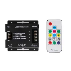 DMX RGB светодиодный контроллер для Светодиодные ленты Bluetooth RGB ИК-пульт 4 Pin DC 5 В 12 В 24 В музыка светодиодный удаленного диммеры DMX512 4 канала