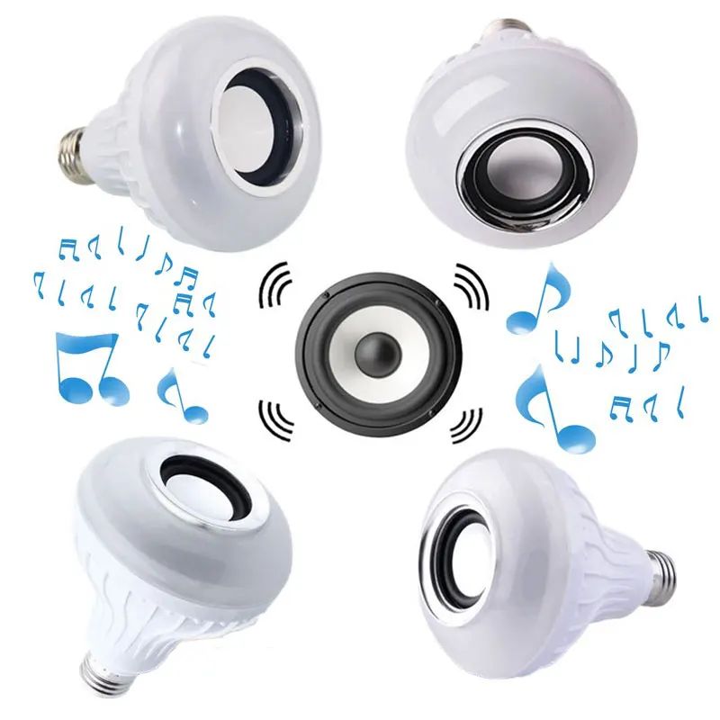 JETENCN Lighting LED+ Color Changing Speaker LED Light Bulb with Remote  Control and APP, Soft White, Comes with B22 Socket