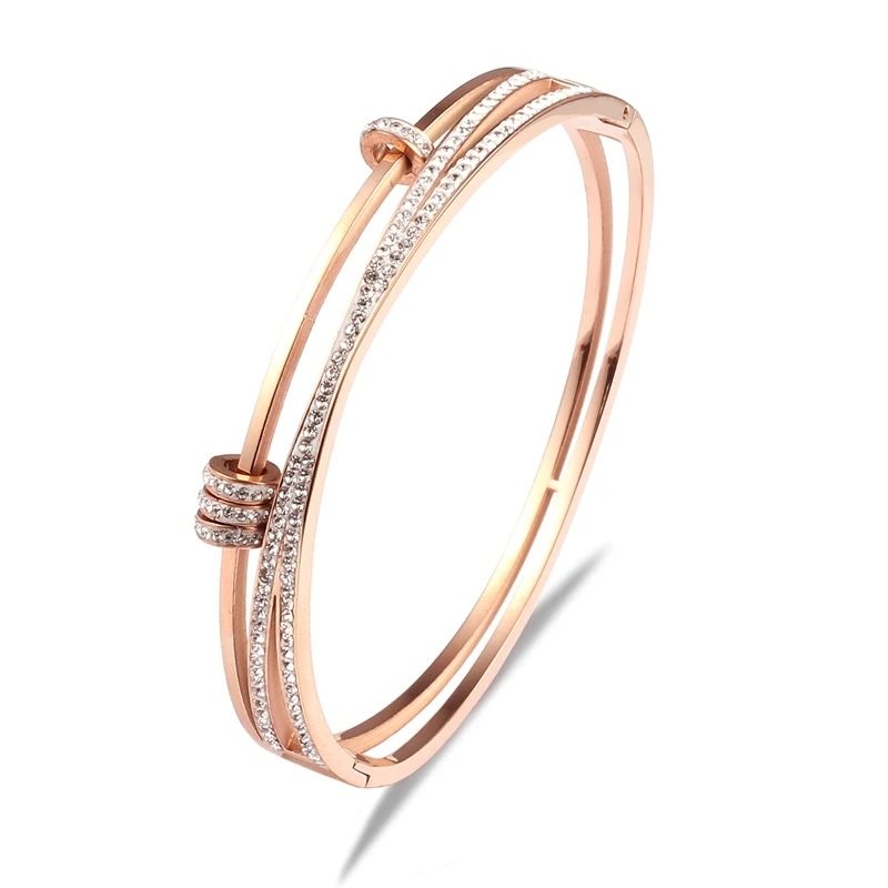 

Women Stainless Steel Rose Gold Couples Bracelet Lover Bracelet Bangle Wedding Jewelry