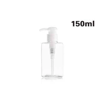 Пресс стиль портативный диспенсер для мыла ПЭТ Материал Ванная комната жидкое мыло бутылка путешествия косметический лосьон контейнеры бутылка - Цвет: Transparent 150ml
