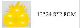 Светодиодный светильник в тропическом стиле на свадьбу, день рождения, светящийся декор, фламинго, ананас, единорог, Кокосовая пальма, Ночной светильник, настольная лампа, домашние, вечерние, Декор - Цвет: pineapple