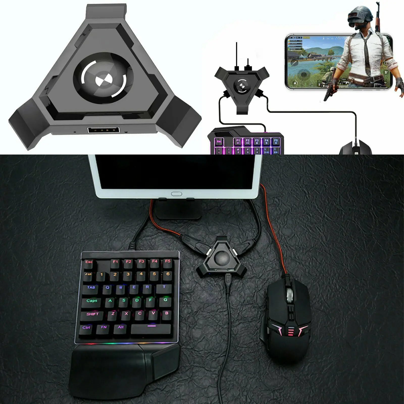 

New PUBG Mobile Gamepad Controller Gaming Keyboard Mouse Converter For IOS iPhone Android To PC Bluetooth Adapter Plug and Play