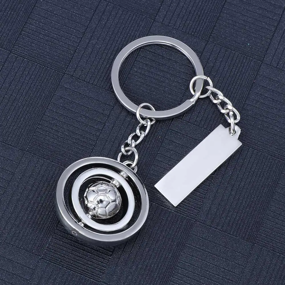 

1Pcs 3D Sports Rotating Ball Keyring Basketball Soccer Double Round Keychain For Men Tag Keyring Ring Key Ball Gifts