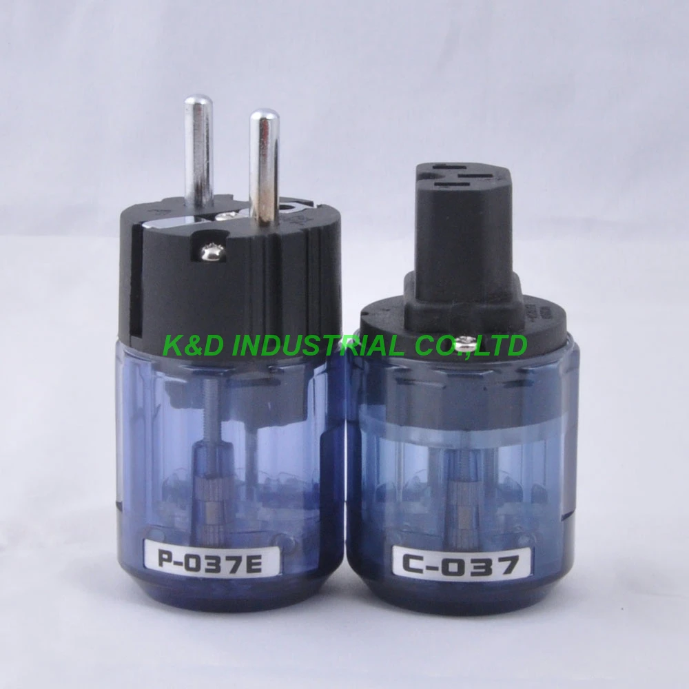 

2 Pairs Audio Schuko Power Plug P037 IEC Connector Rhodium Plate Connect DIY Cable