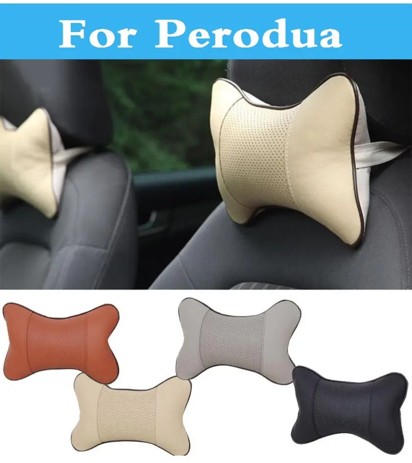 Car Neck Pillow Leather Breathe Auto Cushion Headrest Pad For Perodua MyVi Kancil Kelisa Kembara Nautica Viva | Автомобили и