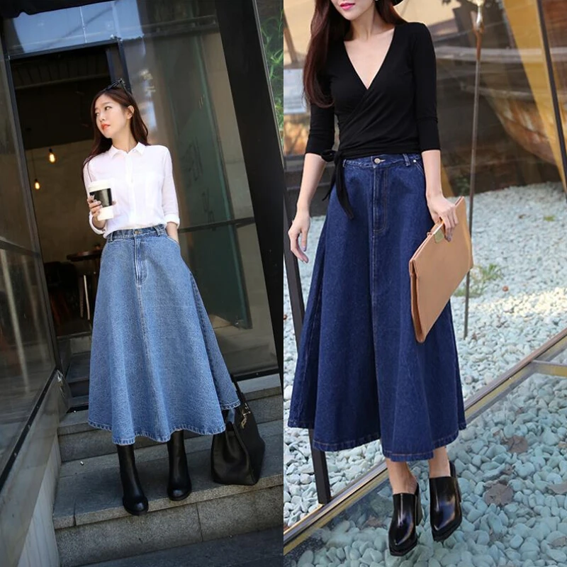 Good Quality Denim Long Skirt 2016 Cotton Denim Skirts Womens Casual High  Waist Maxi Skirts A line Jeans Saia Wild Jupe Female|high waist maxi|denim  skirt womenlong skirt - AliExpress