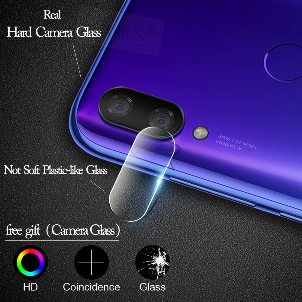 3-в-1 чехол+ Камера закаленное стекло для Redmi 7A Note 7 Glass линза стекло на редми 7 а редми нот 7 Камера стекло бесплатный подарок стекло редми 7а редми ноут 7 чехол+ стекло Redmi 7A Note 7 стекло