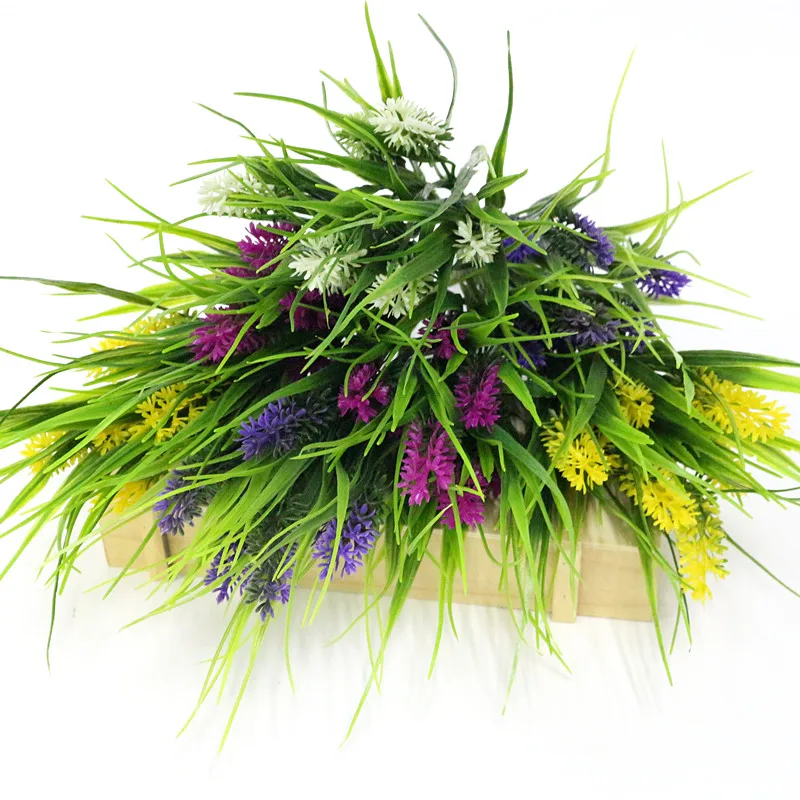 Flone 7 Branch Romantic Provence Lavender Plastic Flower Artificial Flowers Grain Wedding Home Home Decorative Simulation Flower (42)