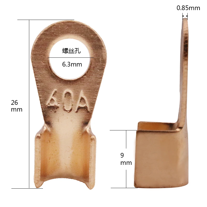 10 шт. 40A батарея медная Кабельный разъем терминал обжимной 4-10mm2 провода OT-40A