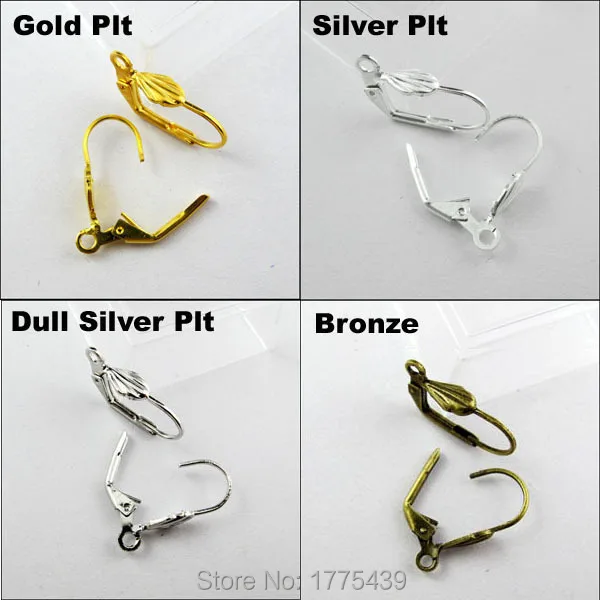 

Free Shipping (30Pcs=1Lot ! ) Earring Hooks Leaves Lever Back Splitring Earring Gold Silver Bronze Plated For Jewelry Making