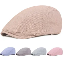 Мужская классическая Кепка полосатые береты шапки повседневные тонкие козырьки шляпа летняя кепка газетчика CSHAT0383