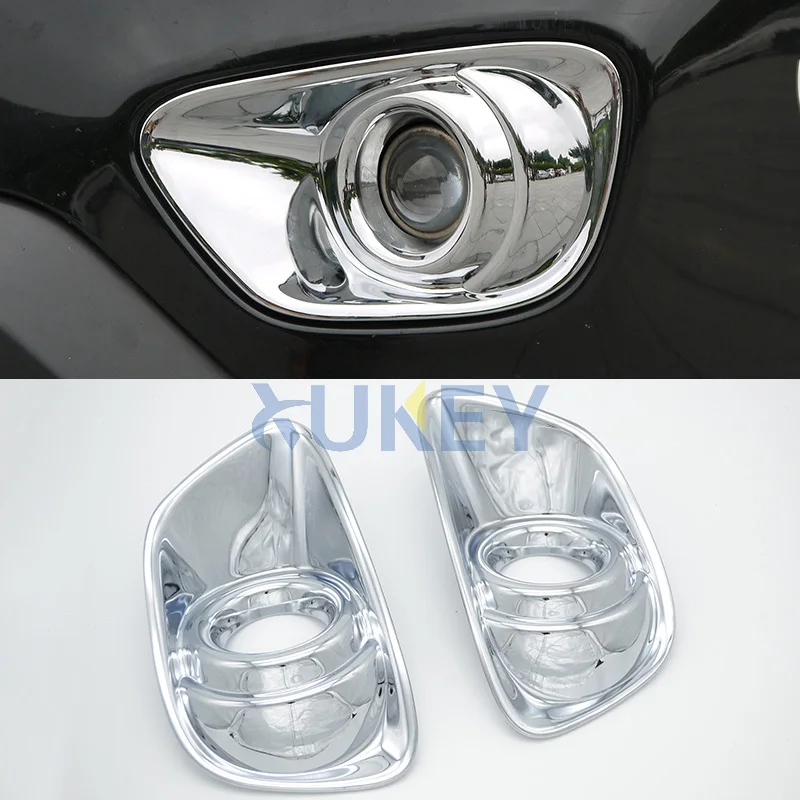 

For Jeep Compass 2011 2012 2013 2014 Chrome Front Fog Light Lamp Cover Trim Bezel Bumper Foglight Garnish Insert Molding