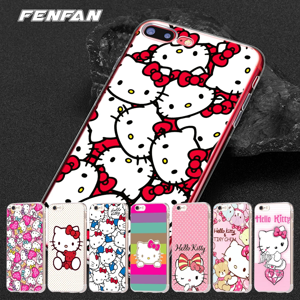 

For iPhone 8 case 5 SE 5S 6 6S 7 8 Plus for iPhone XR case Hello cat for iPhone X case 2108 new arrival for iPhone XS Max case