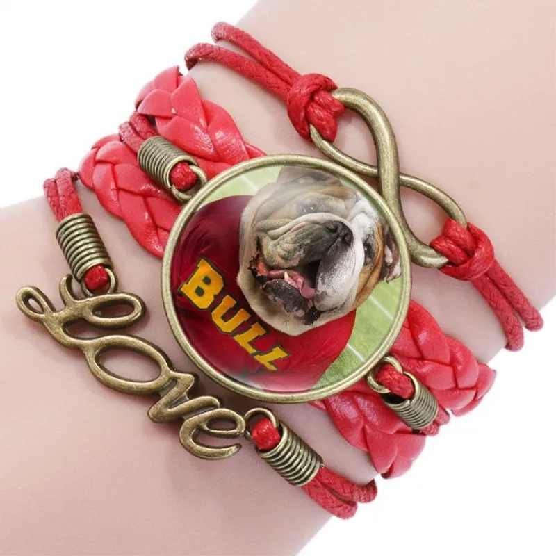 Разноцветные щеночки мопса памятный браслет ручной работы персонализированные браслеты с кулоном в форме бесконечности для любителей собак