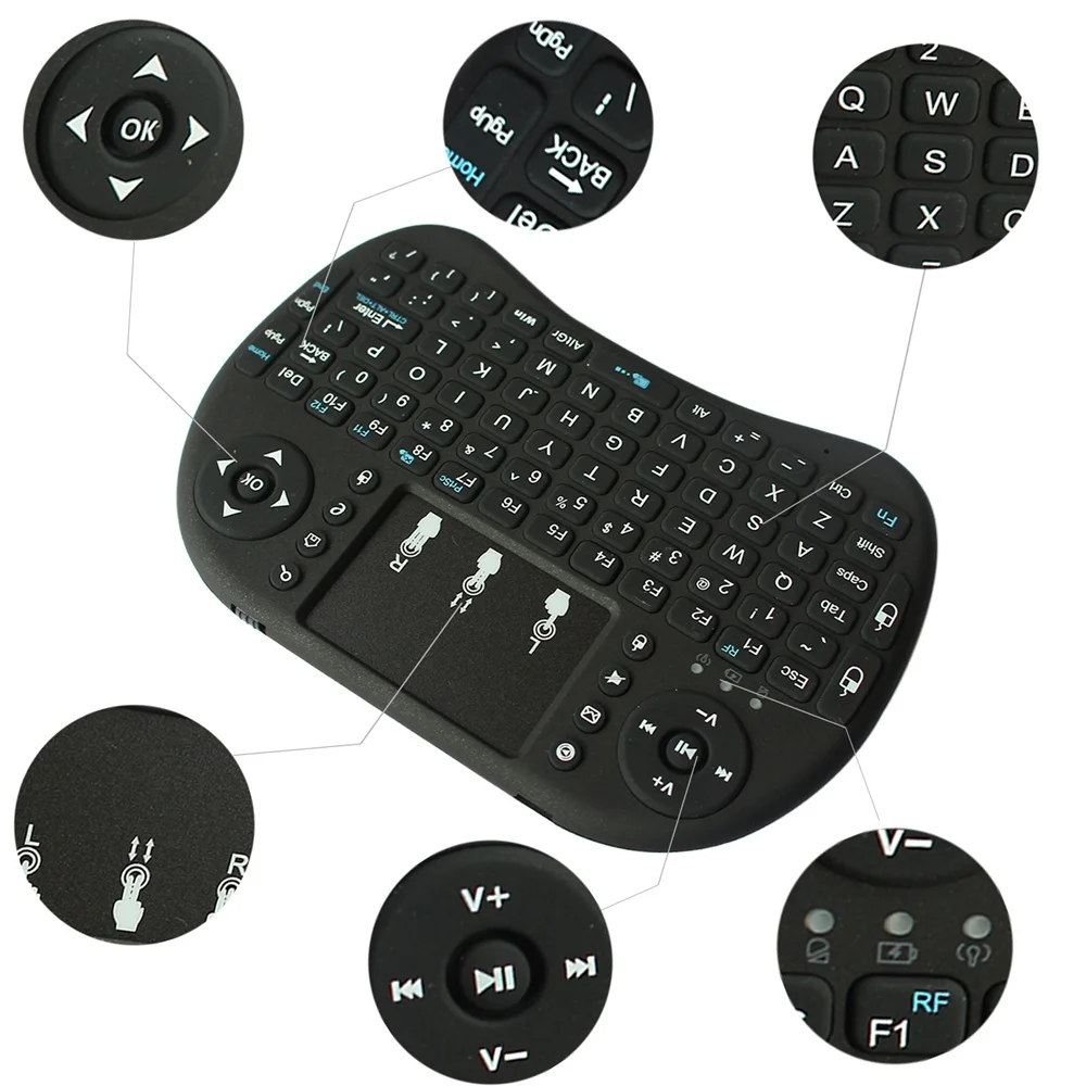 10 pcs/lots i8 Air Mouse English & Russia Mini Keyboard 2.4GHz Remote Control Touchpad for z4 m8s Android TV BOX Laptop Tablet
