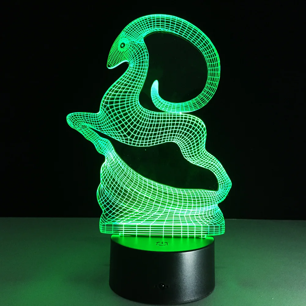 Животное Антилопа Коза 3D светодиодный светильник USB подсветка настроение градиент 7 цветов Изменение прикроватный столик ночник домашний Декор подарок для детей