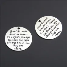 15 шт., хорошие друзья, как звезды, вы не всегда их видите, они всегда есть "Серебряные Подвески Подвеска дружбы ювелирные изделия