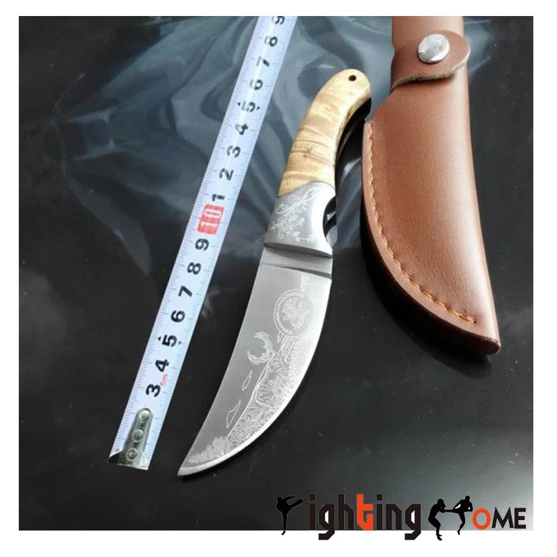 High end camping hunting knife Browning 440C+shadow wood handle deer
