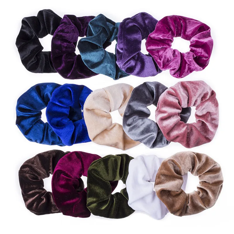 

Luxury Elastic Hair Bands Soft Velvet Hair Scrunchie Ponytail Donut Grip Loop Holder Stretchy Hair Band Women Hair Accessories