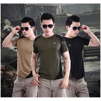 

Summer Outdoors Hunting T-shirt Men Breathable Army Tactical Combat T Shirt Military Quick Dry Sport Camo Outdoor Camping Tees