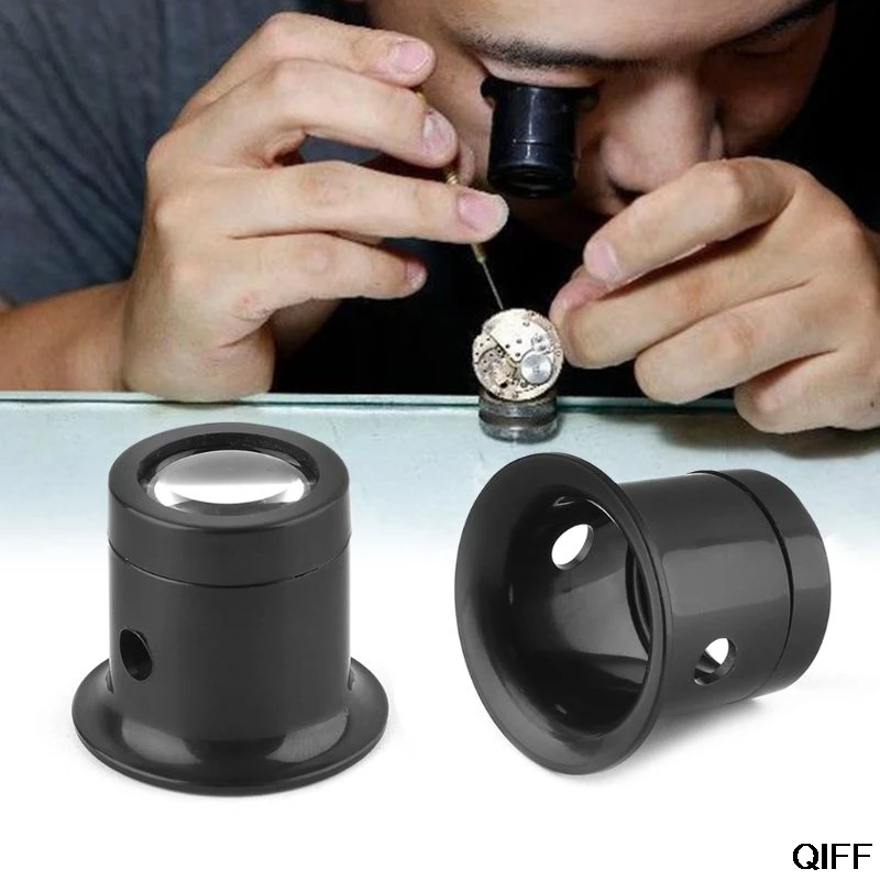 Drop Ship&Wholesale 10X Monocular Glass Magnifier Watch Jewelry Repair Tools Loupe Lens Black June 25