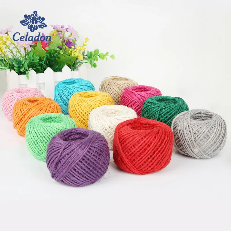 50 Meter 2mm Natural Burlap Twine Cord Hemp Rope Wedding Party Decoration Gift Wrap DIY Craft Scrapbooking Decoration