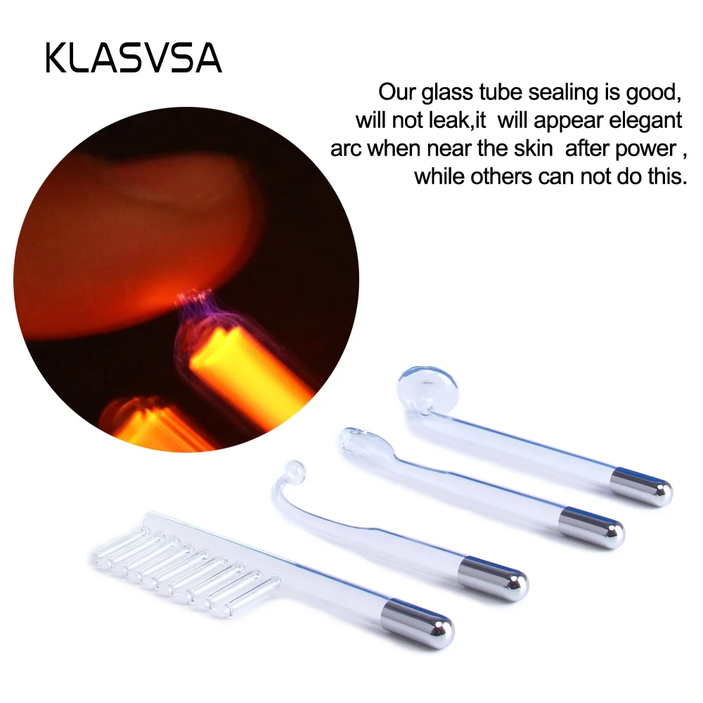 Comprar Varita Darsonval 4 en 1 removedor de alta frecuencia cuidado de la piel Facial Spa Salon tratamiento de acné dispositivo + 1 Adaptador de UE Glaselektrode