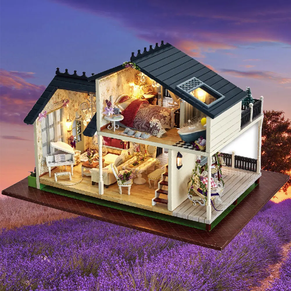 Voice Controller Miniature Kit Hand-assembled Toys Furniture Doll Houses Gifts Music Box Wooden Model DIY Handcraft