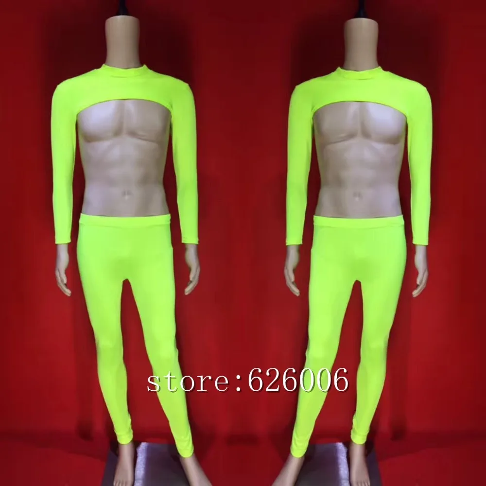 

Original Design Nightclub Male Singer DS Sexy Perspective Fluorescent Party Costumes Stage Show performance wear