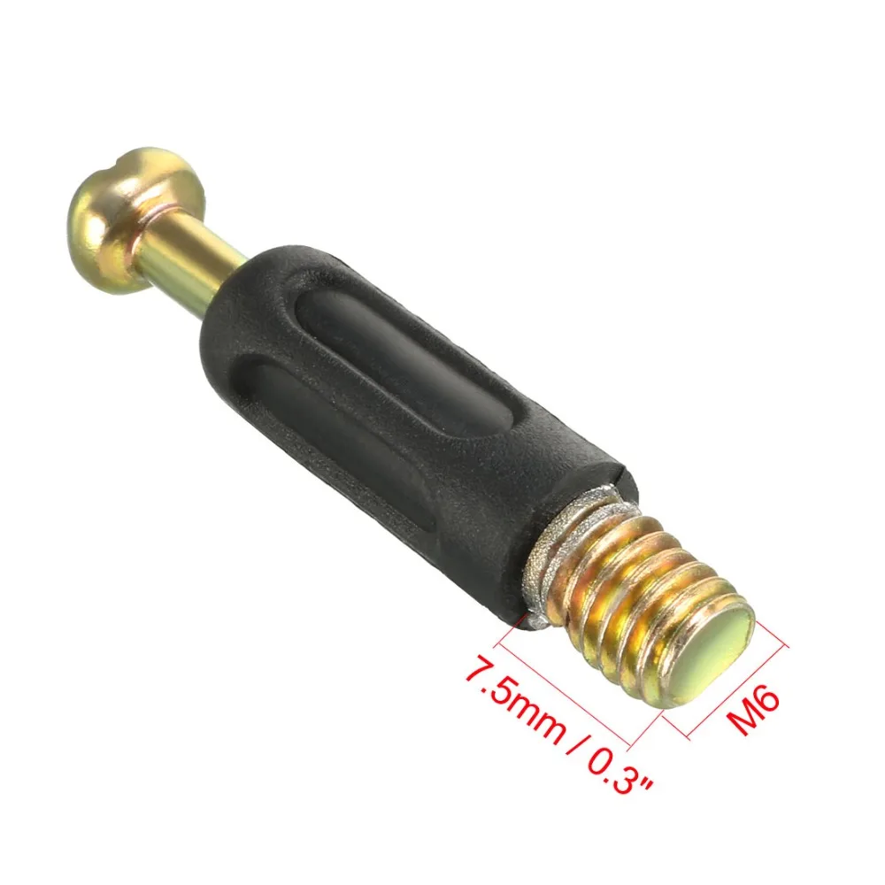Uxcell 8pcs Furniture Connecting Cam Fitting 6mm Thread Bolts Dowels Screws Accessory Fastener 35x7mmm