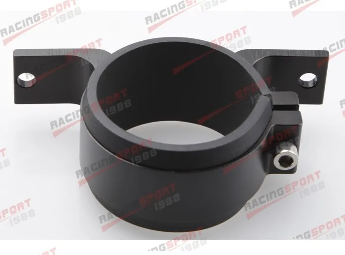 52mm Fuel Pump Bracket Anodised Single Billet Filter Clamp Cradle Black