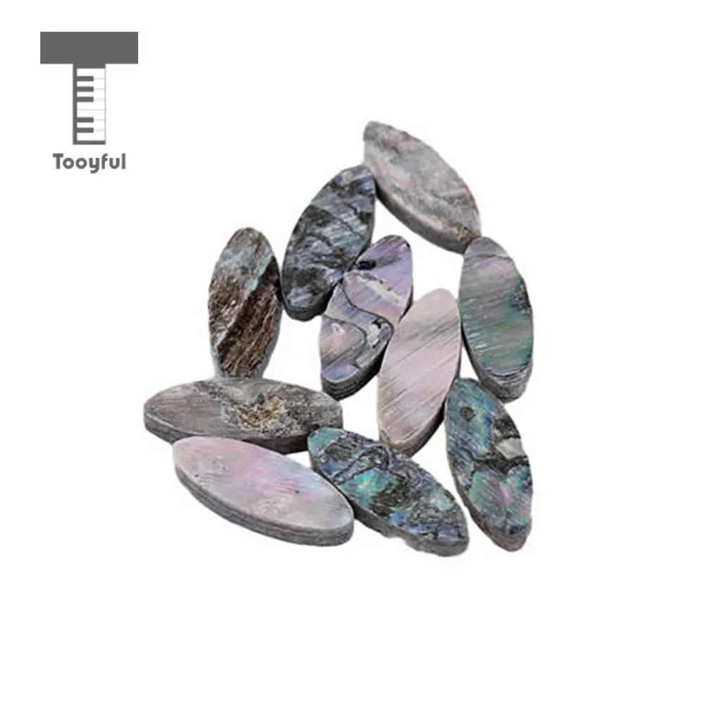 Tooyful Finest 10PCS DIY Shell Oval Fretboard Fret Key Inlays Buttons Maker Dots for Mandolin Guitar Accessory
