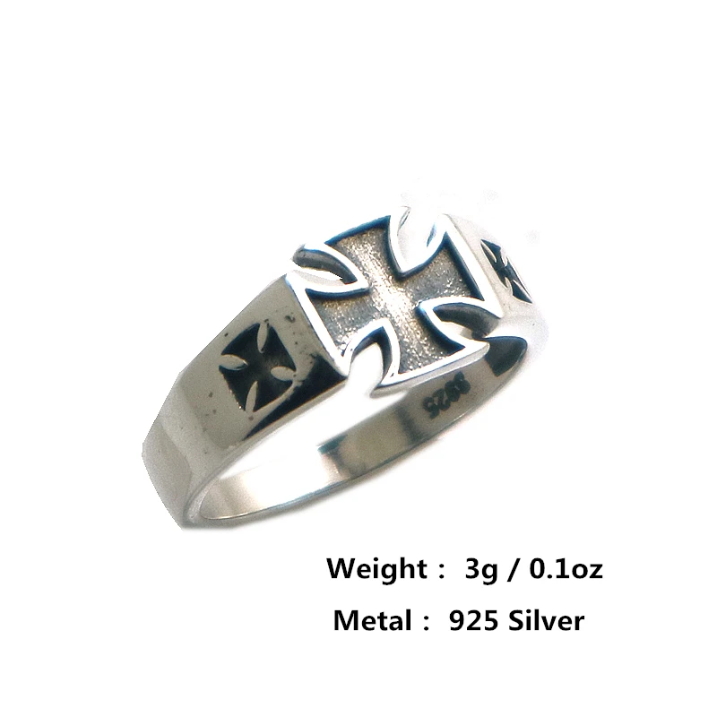 

S925 Silver Biker Cross Newest Ring For Gift