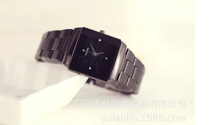Brand Couple Watches Man Women Full Stainless Steel Square Face Dial Quartz Casual Analog Wrist Watch Men Luxury Sports Watches