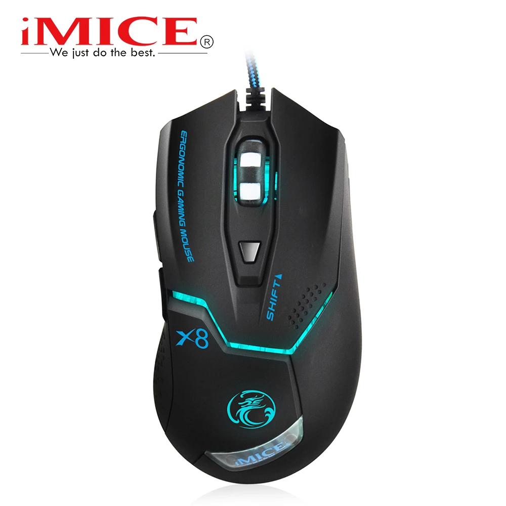 Imice Wired Gaming mouse Professional Game Mouse 3200dpi USB Optical Mouse  6 Buttons Computer Mouse Gamer Mice For PC Laptop X8
