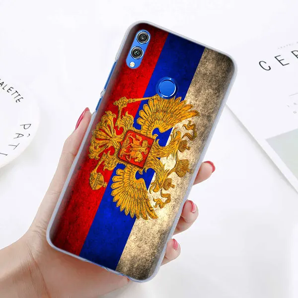 Русский Флаг медведь Орел флаг чехол для телефона для huawei Honor 8X 8A Pro 8C 8S 9 10 Lite 20i Honor Play Y7 Y9 чехол - Цвет: 07