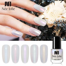 NEE JOLIE 7,5 мл оболочка лак для ногтей 3,5 мл мерцающий перламутровый фиолетовый блестящие, дизайн ногтей покрытые лаком ногти дизайн Белый Розовый Черный основа