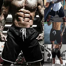 Повседневные летние шорты, мужские спортивные шорты с эластичной резинкой на талии, мужские хлопковые шорты, мужские эластичные сетчатые Простые Спортивные шорты Y613