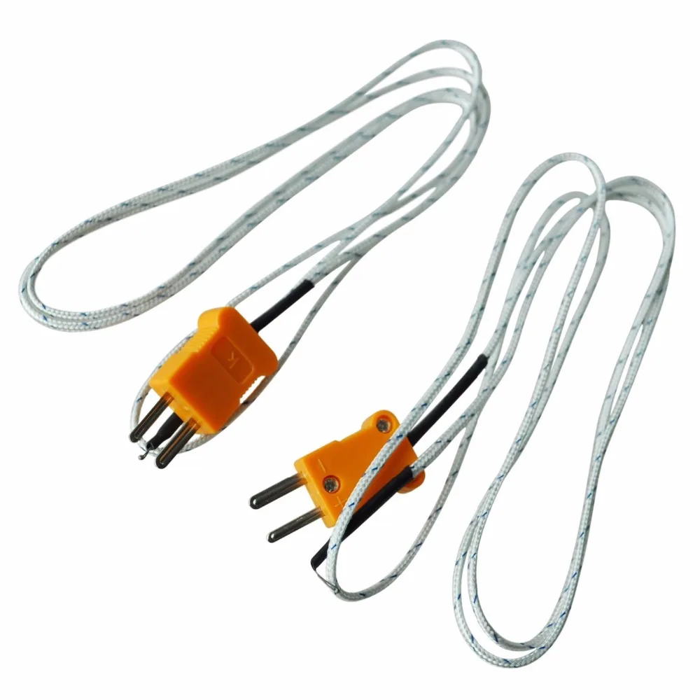 2 Pcs K Type 800C Wire Lead Measuring Thermocouple Sensor 1M 3.3Ft