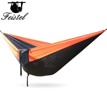 

Camping Hammock Double Camp Portable Lightweight Nylon Fabric for Outdoor Travel Suspension Handy Hammock 300*200cm