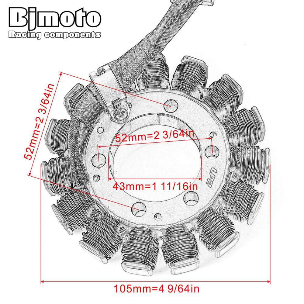 Катушка зажигания для мотоцикла BJMOTO катушка статора Kawasaki ZX1000 Ninja ZX10R ZX 10R 2006 2007