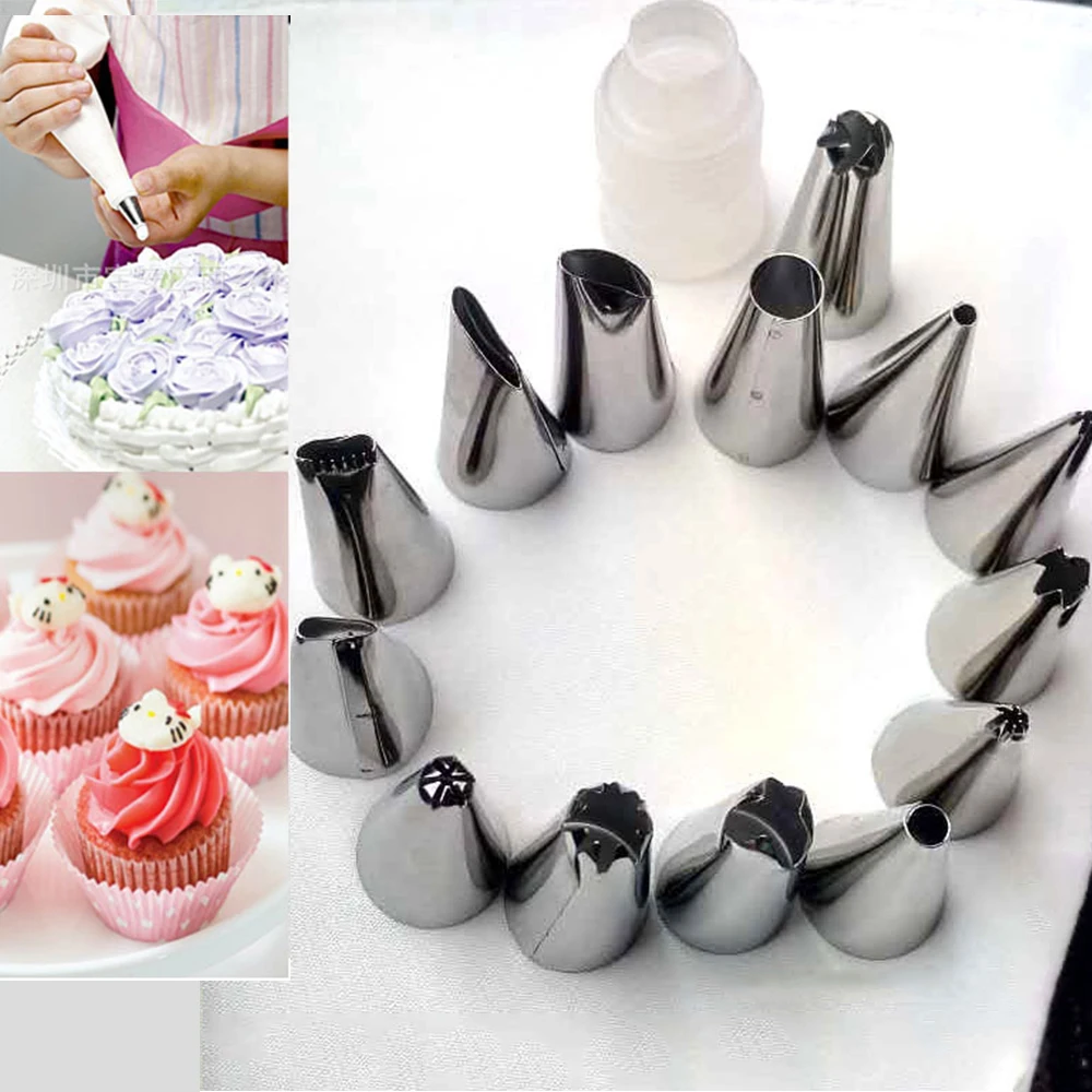 Buy 16Pcs Icing Piping Nozzles Pastry Bag Tips